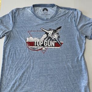 Vintage Lucky Brand Light Blue Top Gun Graphic Tee